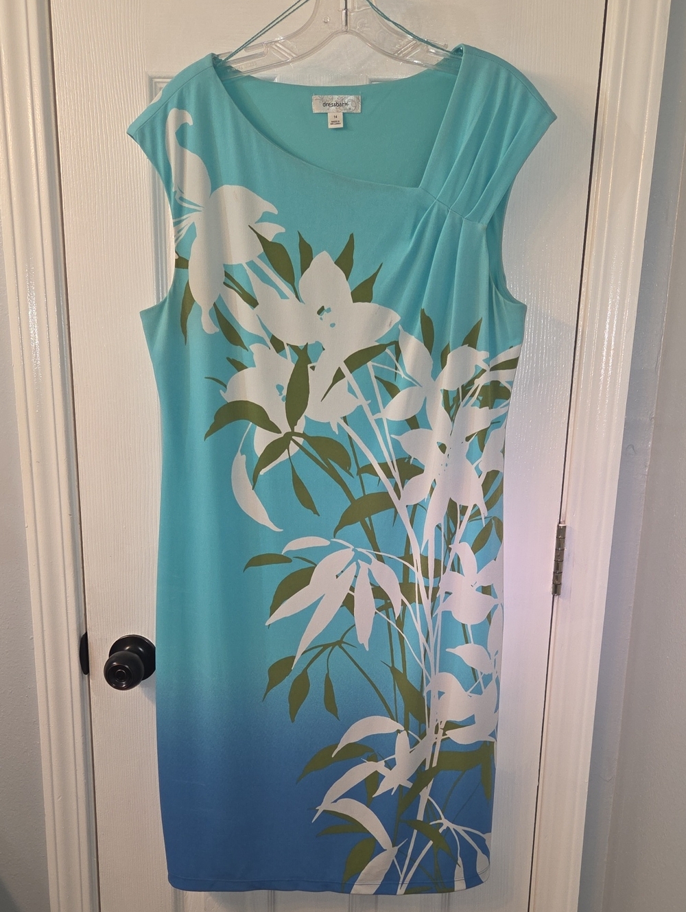 dressbarn Turquoise Sheath Dress - Sleeveless